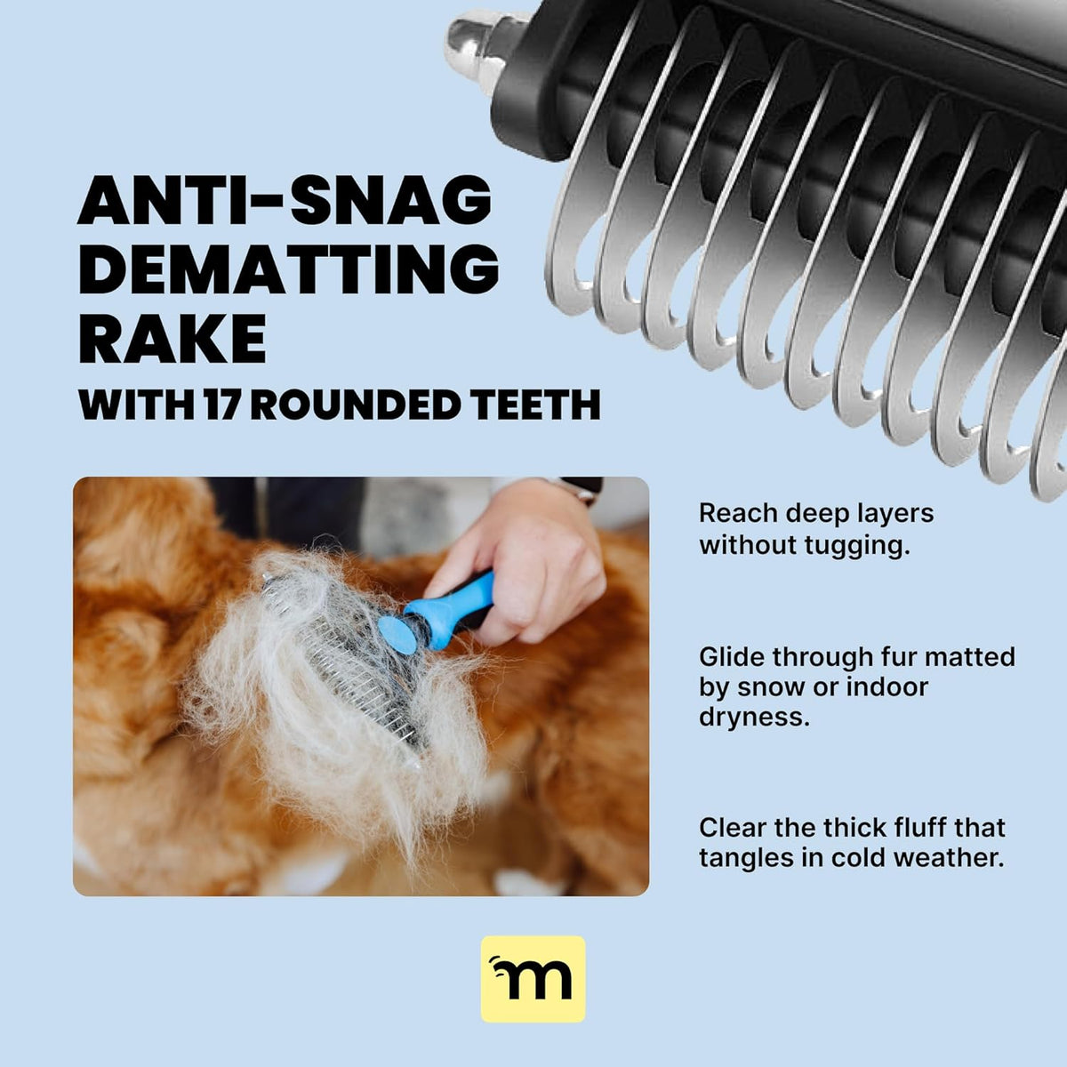 2-in-1 Deshedding Dog Brush