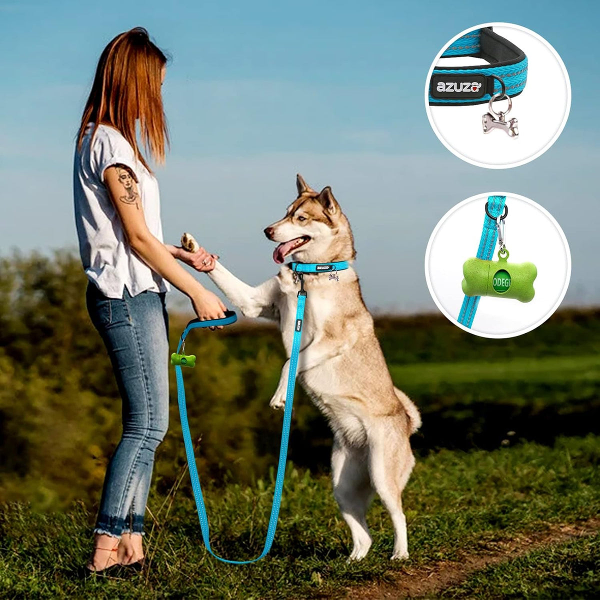 Leash & Collar Set with AirTag Holder