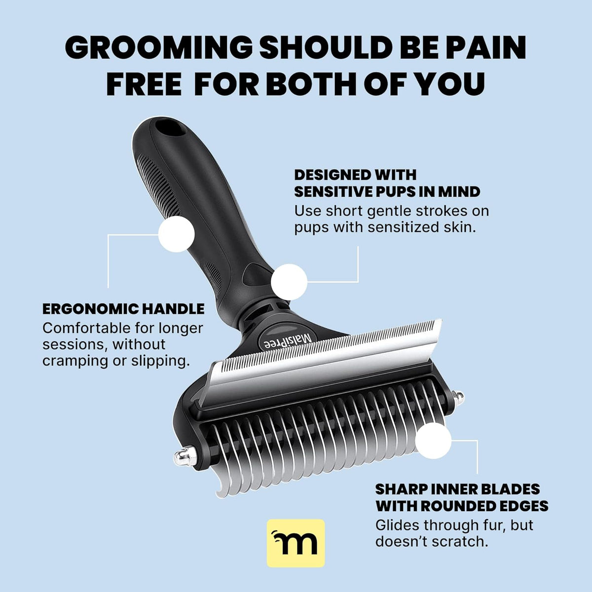 2-in-1 Deshedding Dog Brush