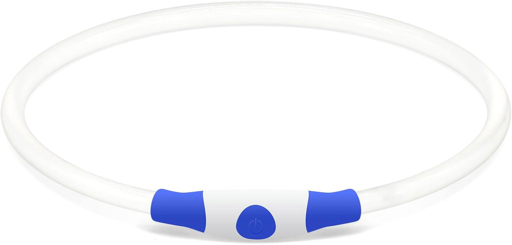 Light up Dog Collar,  USB Rechargeable Led Flash Dog Necklace | Pet Safety Collar Makes Your Beloved Dogs Be Seen at Night for Small Medium Large Dogs( Blue)