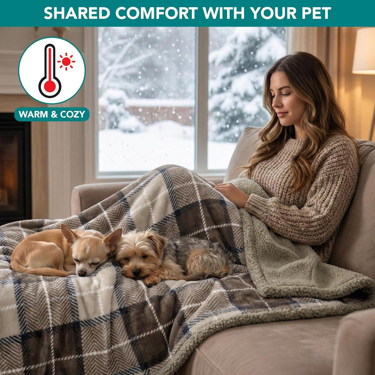 Reversible Waterproof Pet Blanket