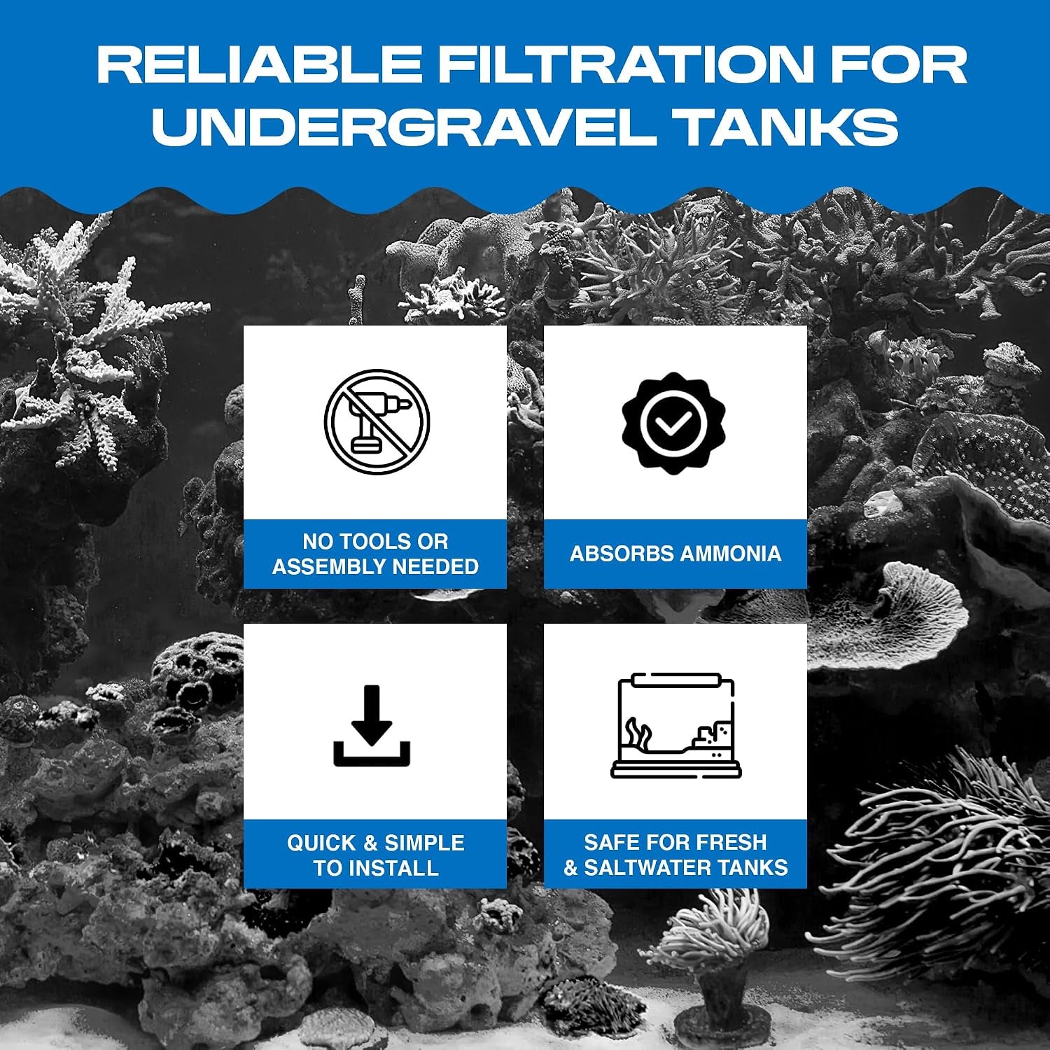 Replacement Media (2 Pack) – Fits Multi-Pore and Undergravel “E” Filters – Provides Chemical Filtration (FC2)
