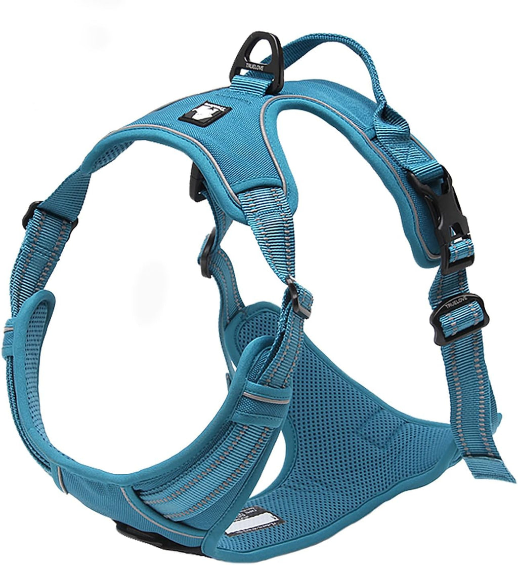 Adjustable No-Pull Dog Harness Reflective Vest, Blue, XS | Front Clip, No-Choke, Soft Padded, Control Handle, anti Escape, Dog Car Harness, Walking and Training, Escape Proof, TLH5651