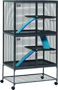 Critter Nation by  Double Unit Small Animal Cage, Habitat for Rats, Chinchillas, Ferrets, Sugar Gliders, Tool-Free Assembly, with Full-Width Doors, Shelves & Removable Base Pans