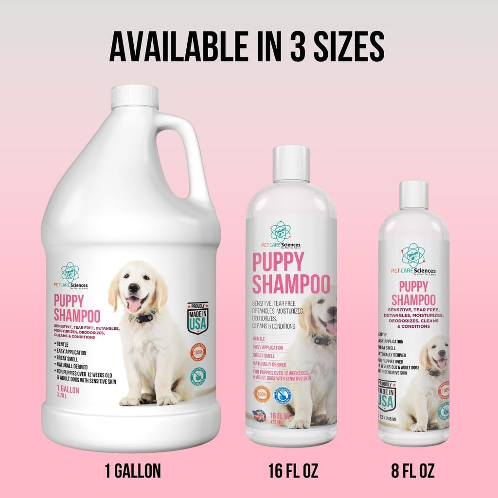 1 Gallon Tearless Puppy Shampoo and Conditioner - Dog Shampoo Itchy Skin Relief - Coconut Oil Oatmeal Shampoo for Dogs - Hypoallergenic Dog Shampoo Sensitive Skin, Made in the USA.