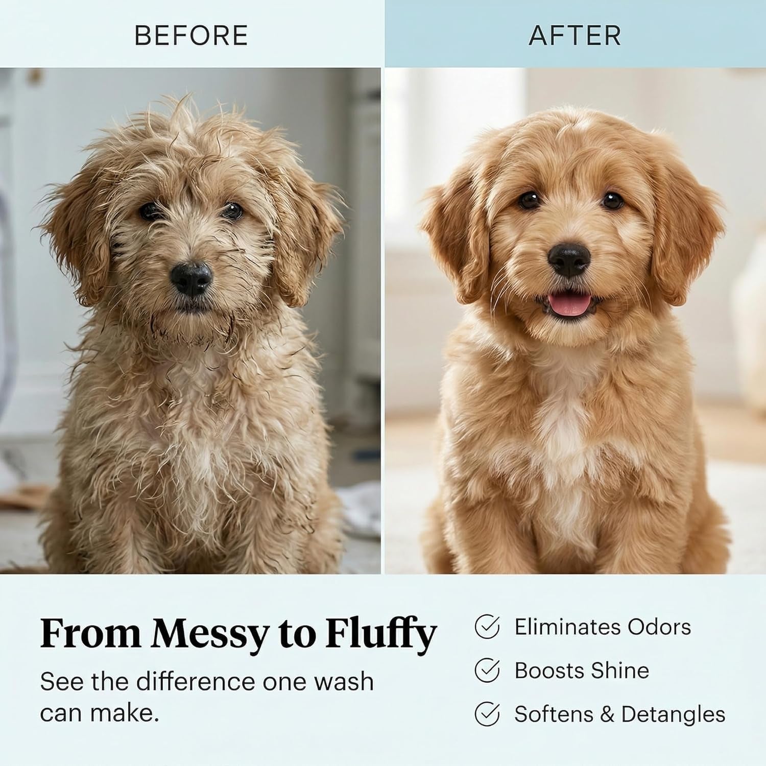 1 Gallon Tearless Puppy Shampoo and Conditioner - Dog Shampoo Itchy Skin Relief - Coconut Oil Oatmeal Shampoo for Dogs - Hypoallergenic Dog Shampoo Sensitive Skin, Made in the USA.