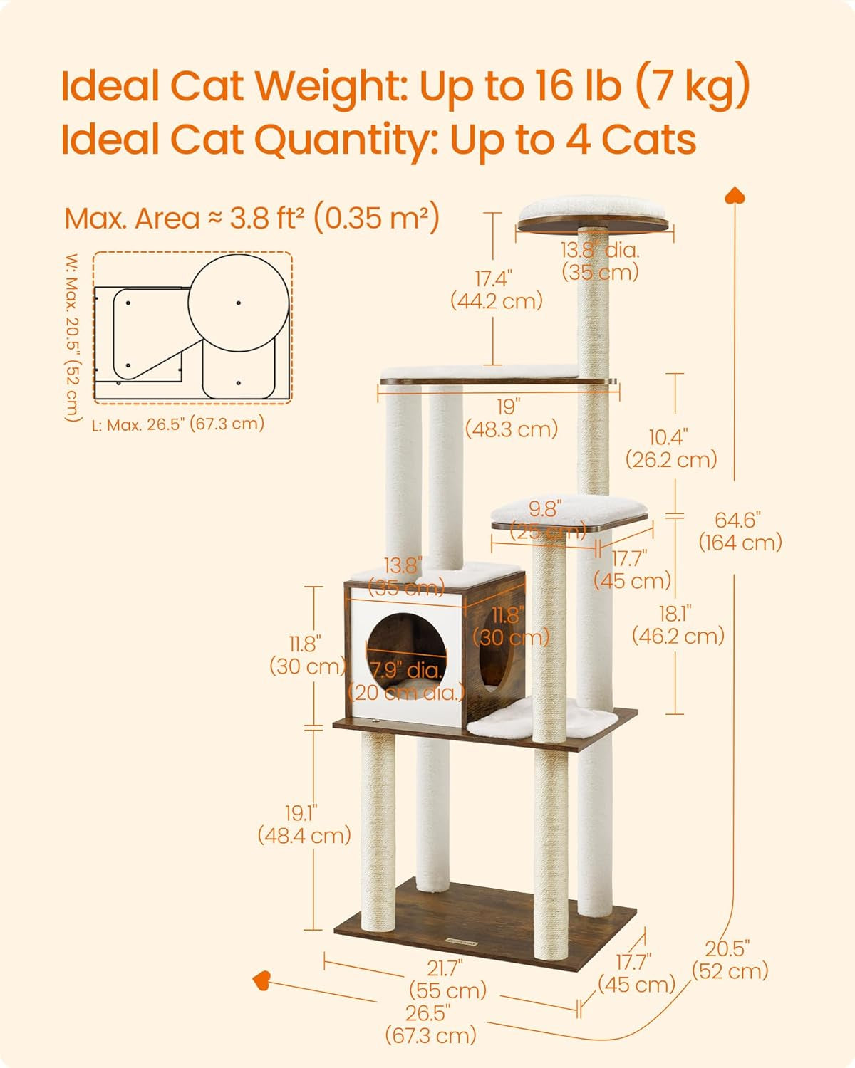 Cat Tree Condo with Perch