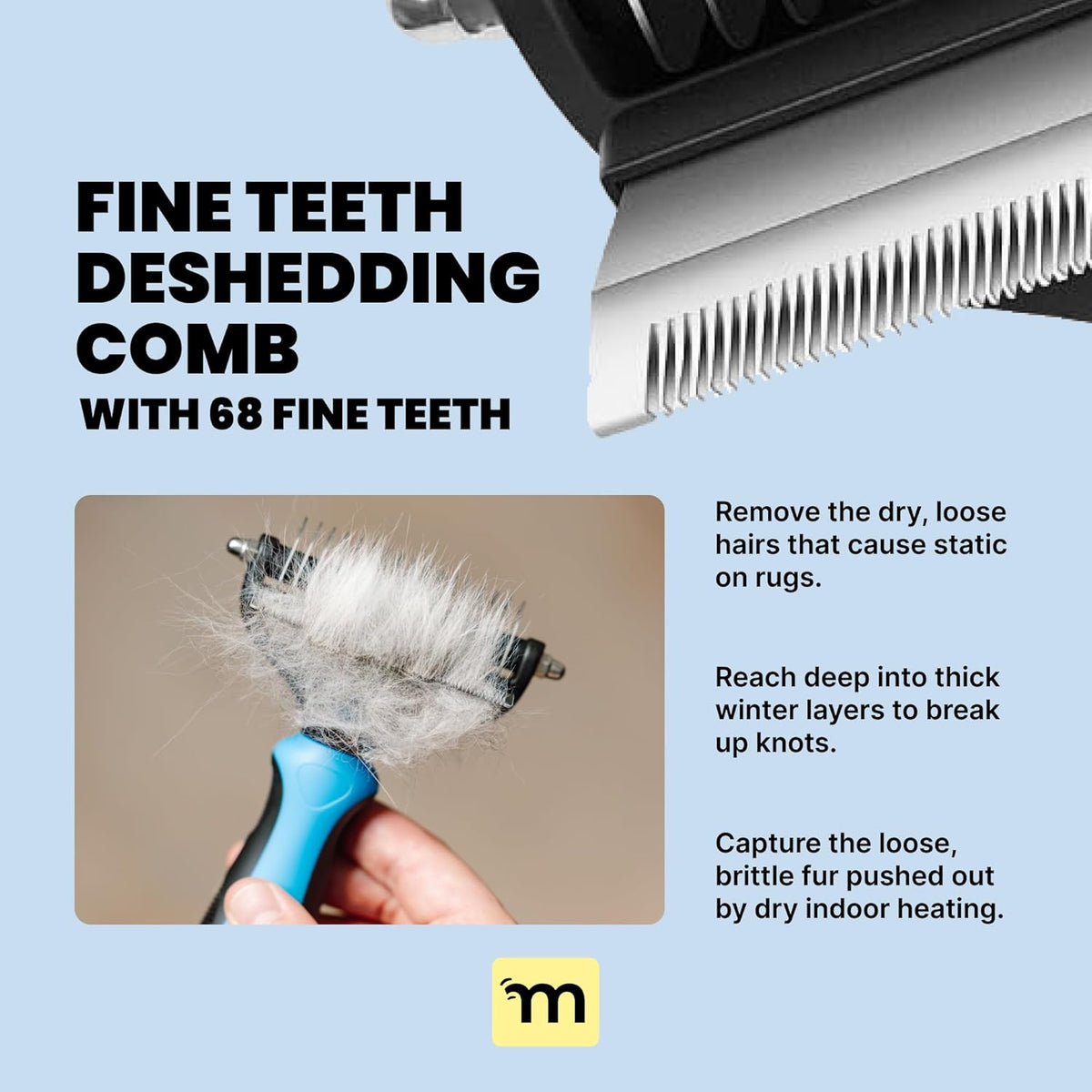 2-in-1 Deshedding Dog Brush