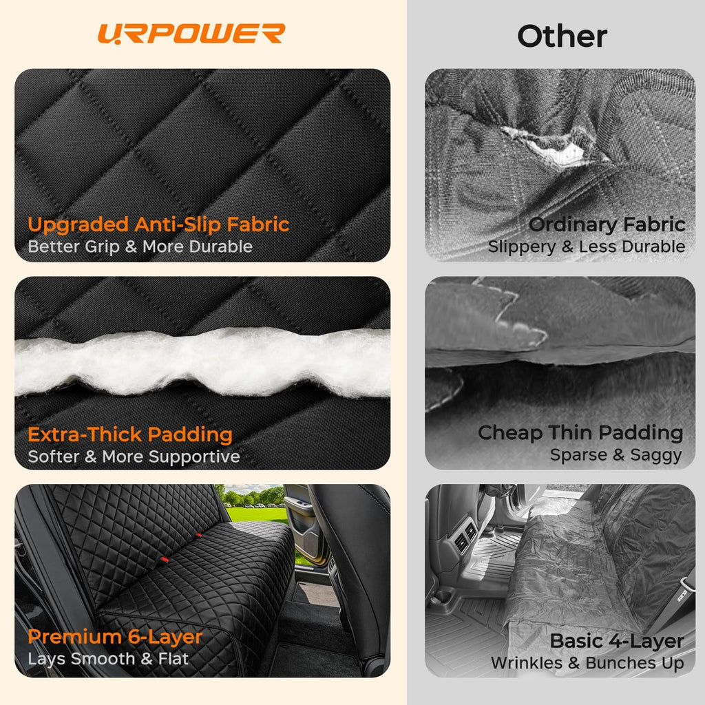 Dog Car Seat Cover for Back Seat, Waterproof Car Seat Protector | Non-Slip, Scratch-Resistant, Machine-Washable Rear Bench Seat Cover