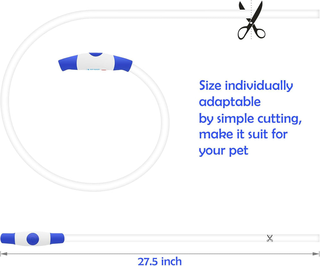 Light up Dog Collar,  USB Rechargeable Led Flash Dog Necklace | Pet Safety Collar Makes Your Beloved Dogs Be Seen at Night for Small Medium Large Dogs( Blue)