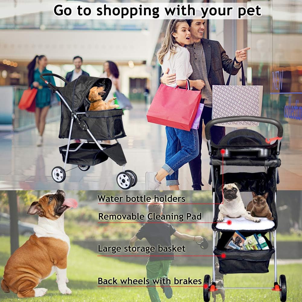 3-Wheel Pet Stroller