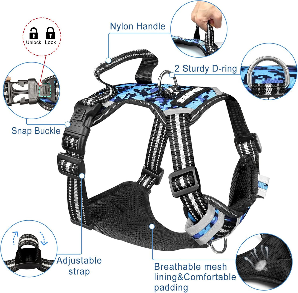 No-Pull Dog Harness & Collar Set