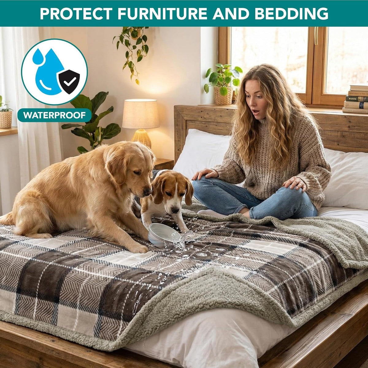 Reversible Waterproof Pet Blanket
