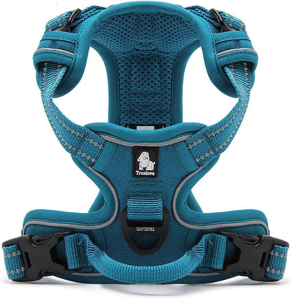 Adjustable No-Pull Dog Harness Reflective Vest, Blue, XS | Front Clip, No-Choke, Soft Padded, Control Handle, anti Escape, Dog Car Harness, Walking and Training, Escape Proof, TLH5651