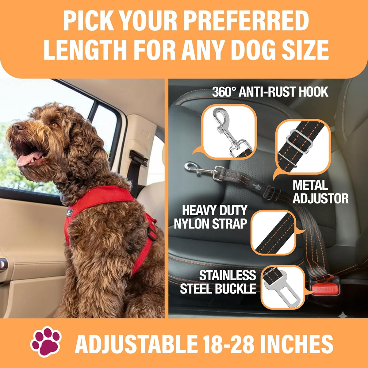 Adjustable Dog Car Seat Belt